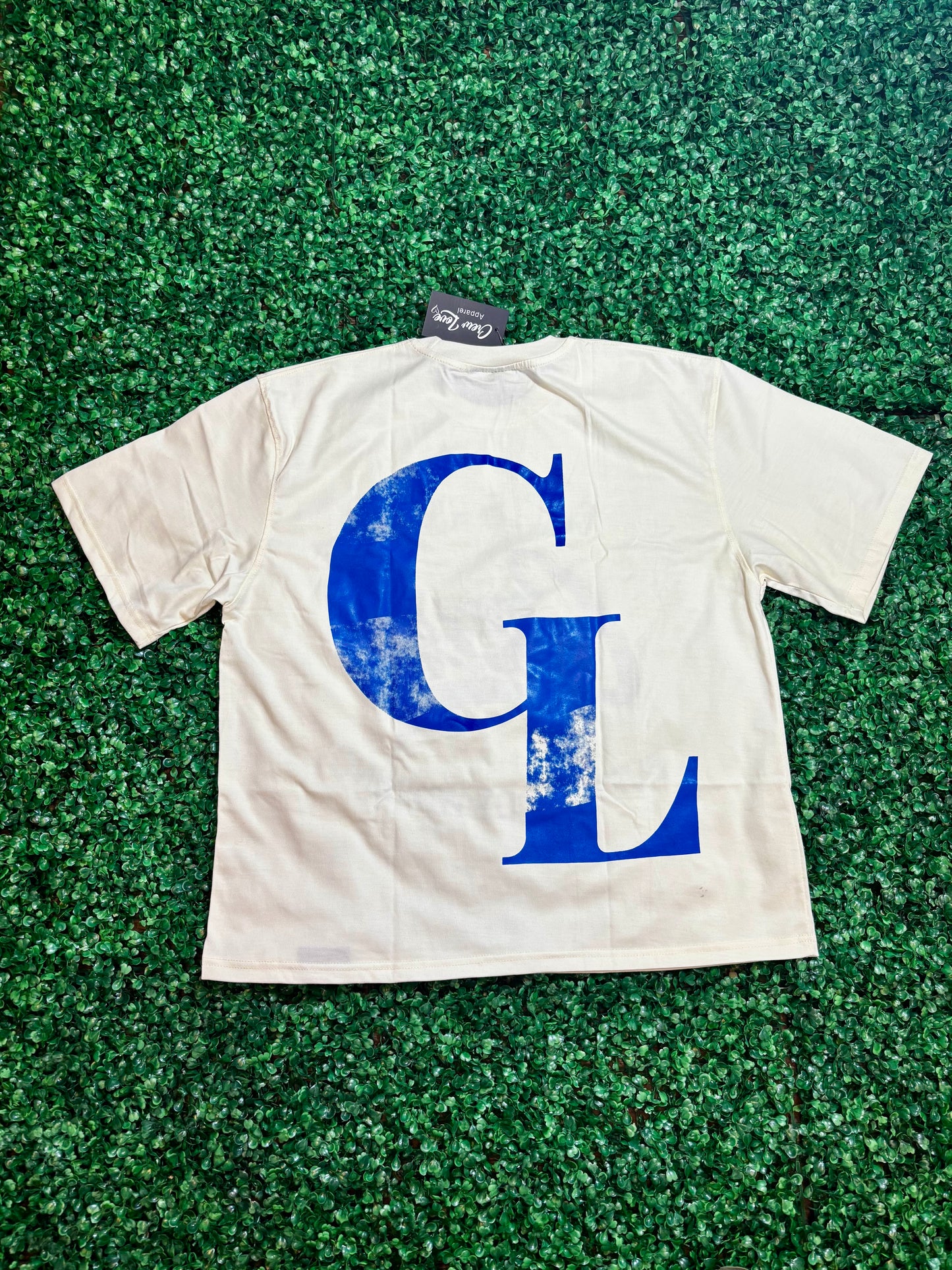 Oversize Boxy Tee (Cream & Royal)