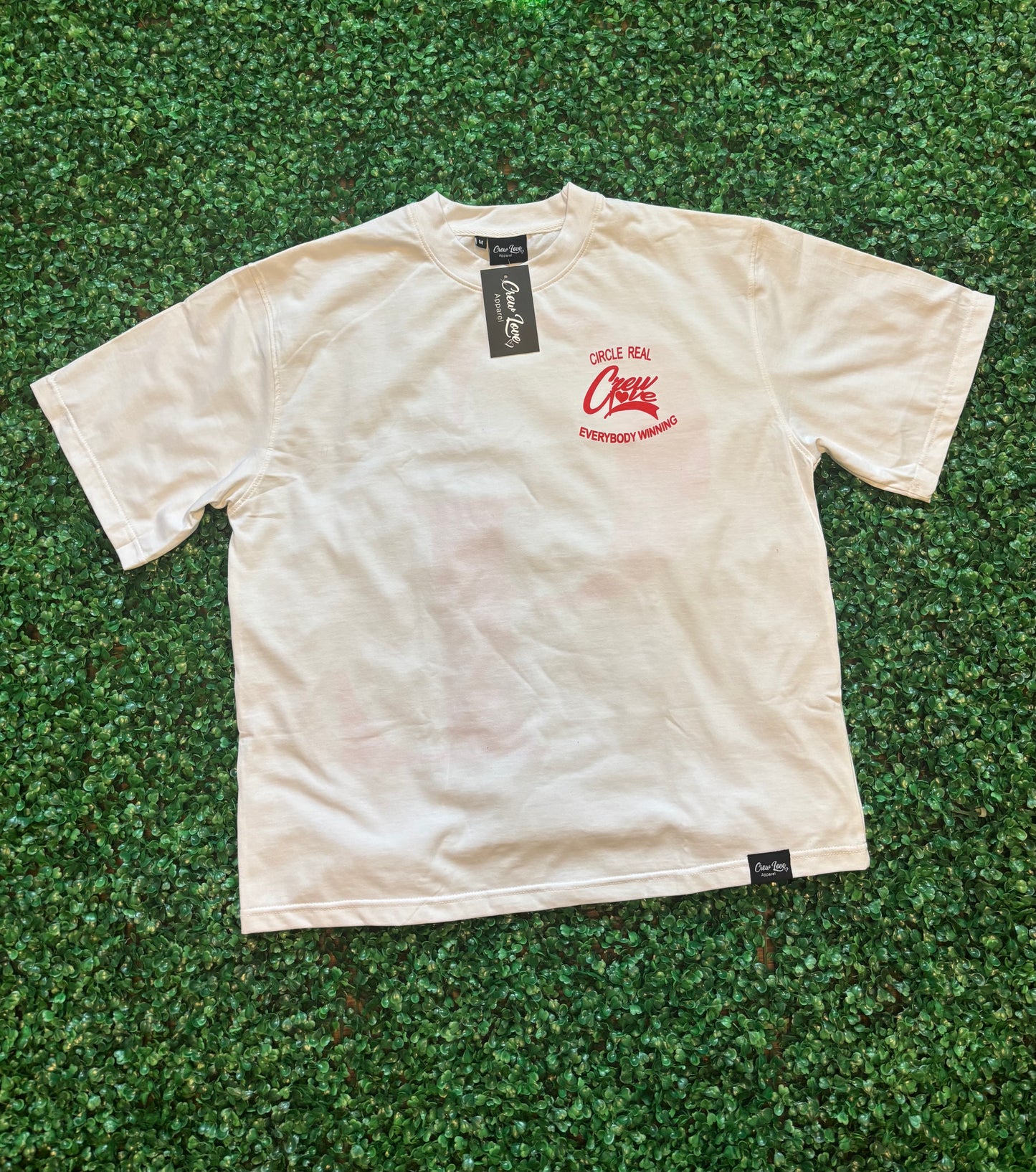 Oversize Boxy Tee (White/Red)