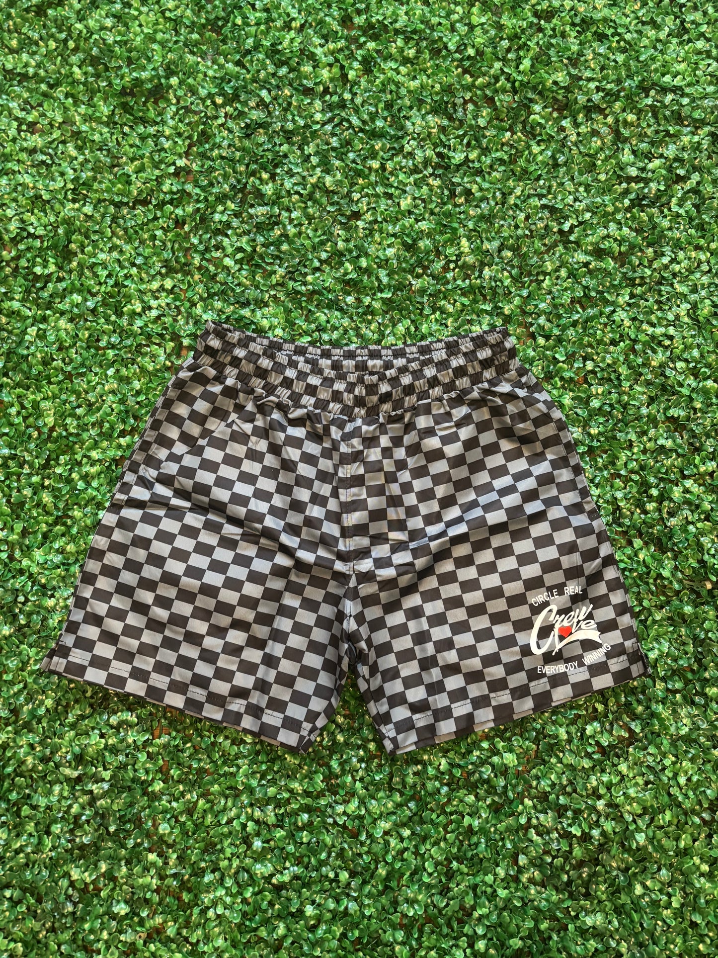 Nylon Checkered Shorts (Black)