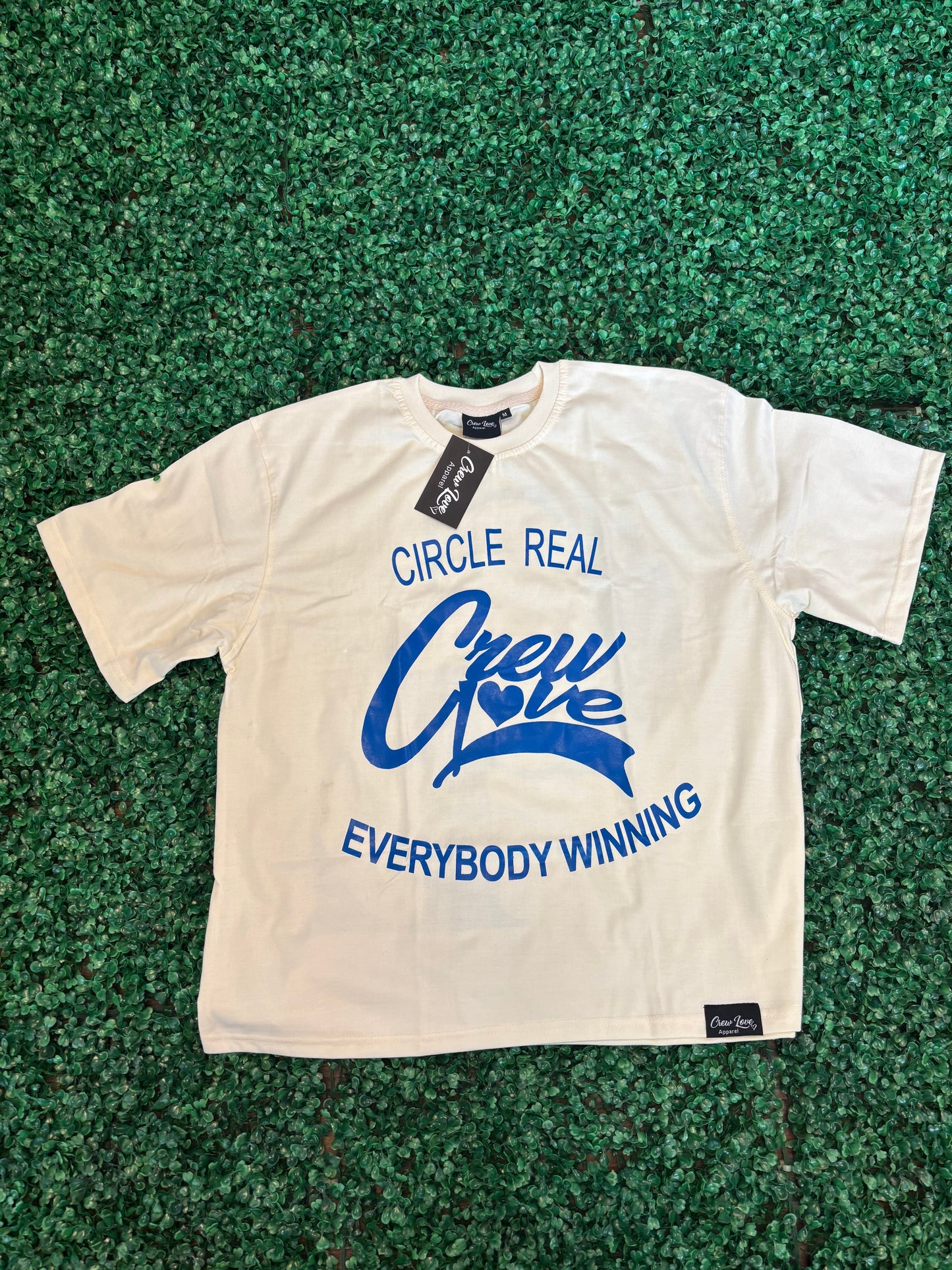 Oversize Boxy Tee (Cream & Royal)