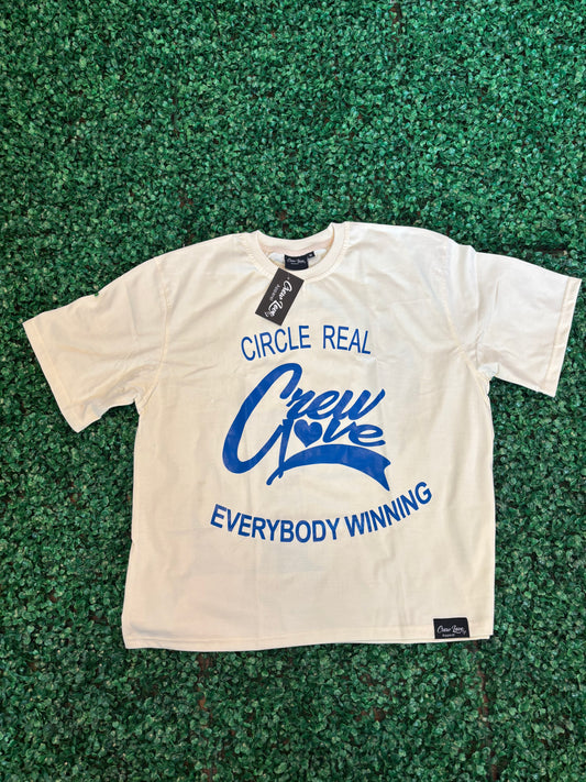Oversize Boxy Tee (Cream & Royal)