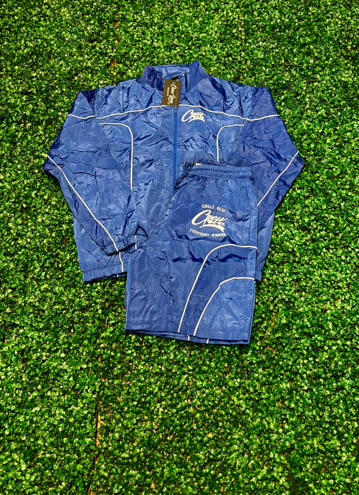 Retro Windbreaker Short Set (Royal)