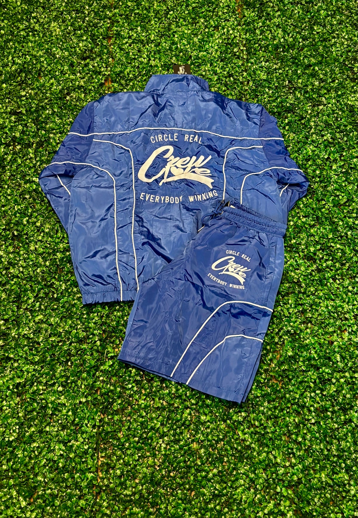 Retro Windbreaker Short Set (Royal)