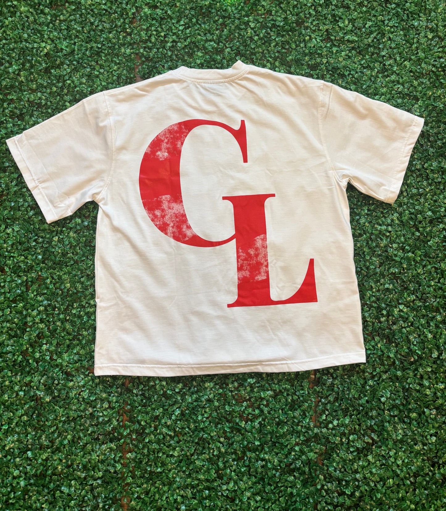 Oversize Boxy Tee (White/Red)